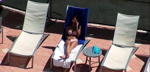  Sunbathing latina fucks white guy 1